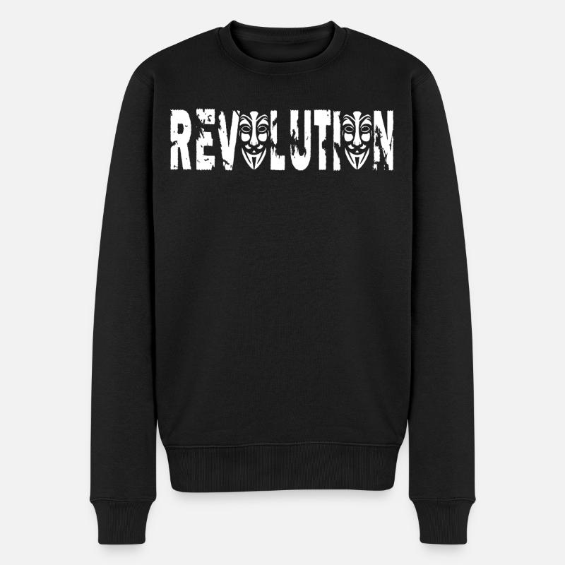 Révolution anonyme - Pull Premium bio Homme - noir