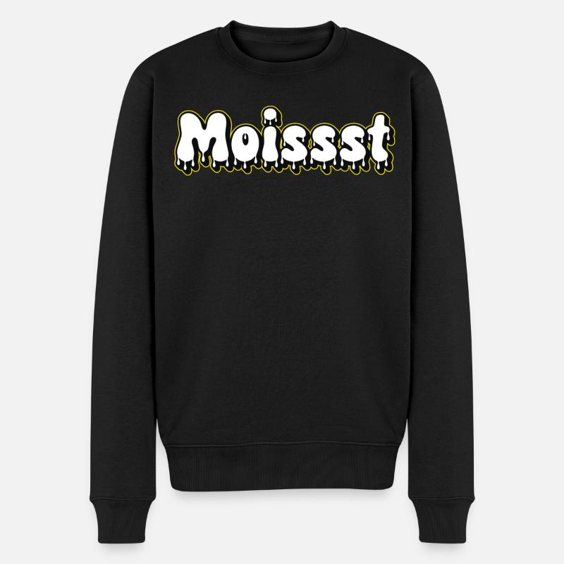 Moist Text Logo - Männer Premium Bio Pullover - Schwarz