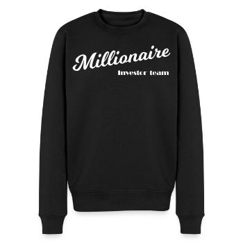 Millionnaires et capitalistes - Pull Premium bio Homme - noir - Devant - Nico (187cm)