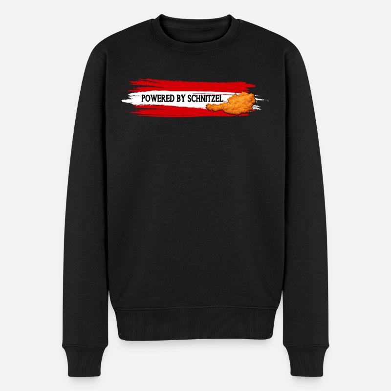 Propulsé par Schnitzel Austria Humour Shirt - Pull Premium bio Homme - noir