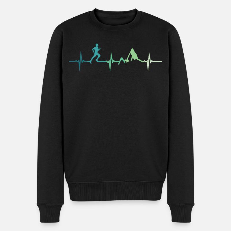 Trail running battement de coeur - Pull Premium bio Homme - noir