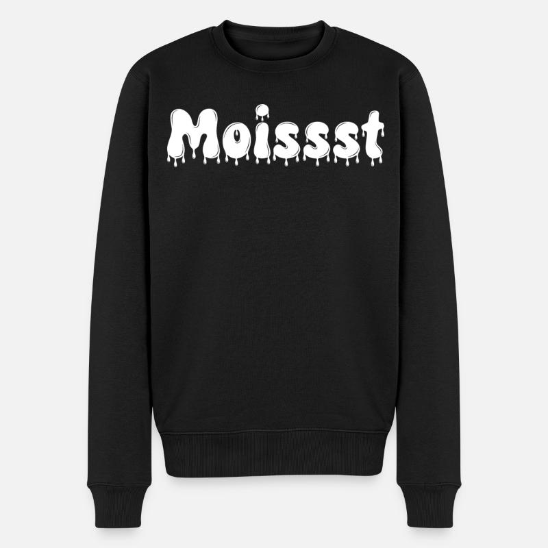 Moist Dripping Text - Men's Premium Organic Jumper - black