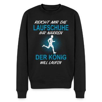 Sport König Laufen Marathon Joggen Laufschuhe - Männer Premium Bio Pullover - Schwarz - Vorne - Nico (187cm)