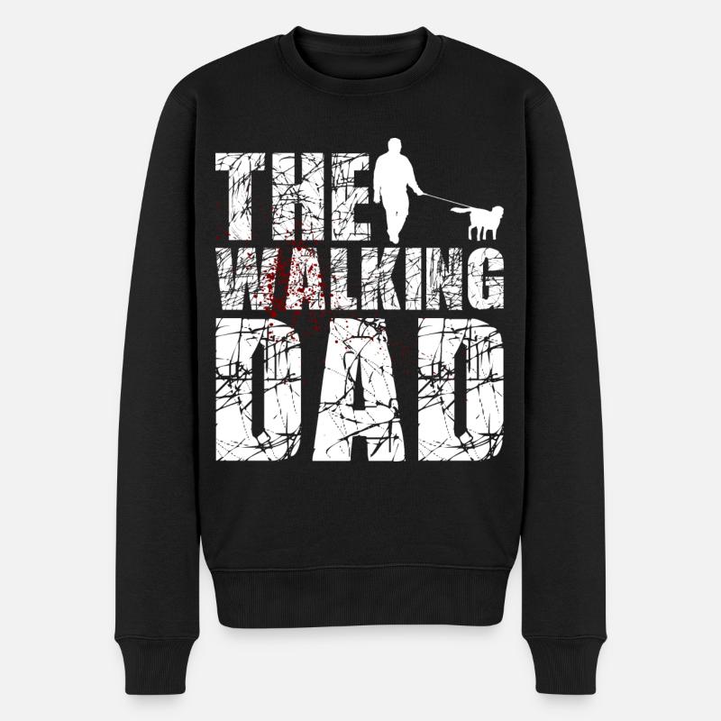 The walking dad - Männer Premium Bio Pullover - Schwarz
