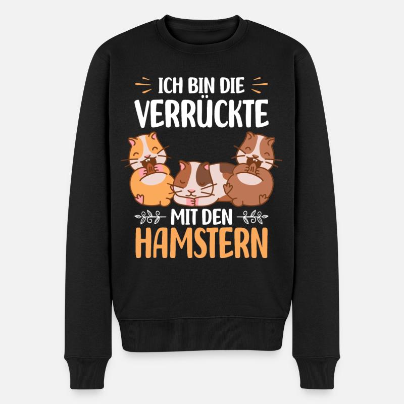 Hamster Mädchen - Männer Premium Bio Pullover - Schwarz