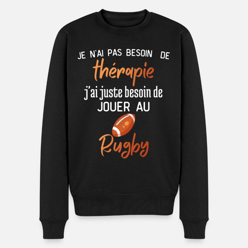 Thérapie Rugby - Pull Premium bio Homme - noir