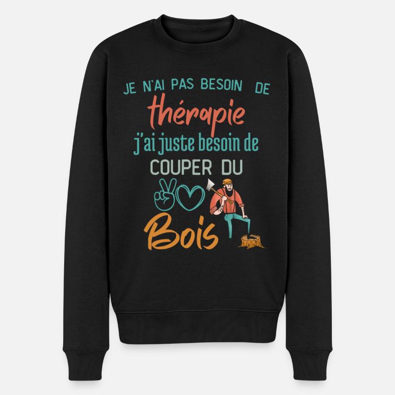 Thérapie Couper du bois - Pull Premium bio Homme - noir