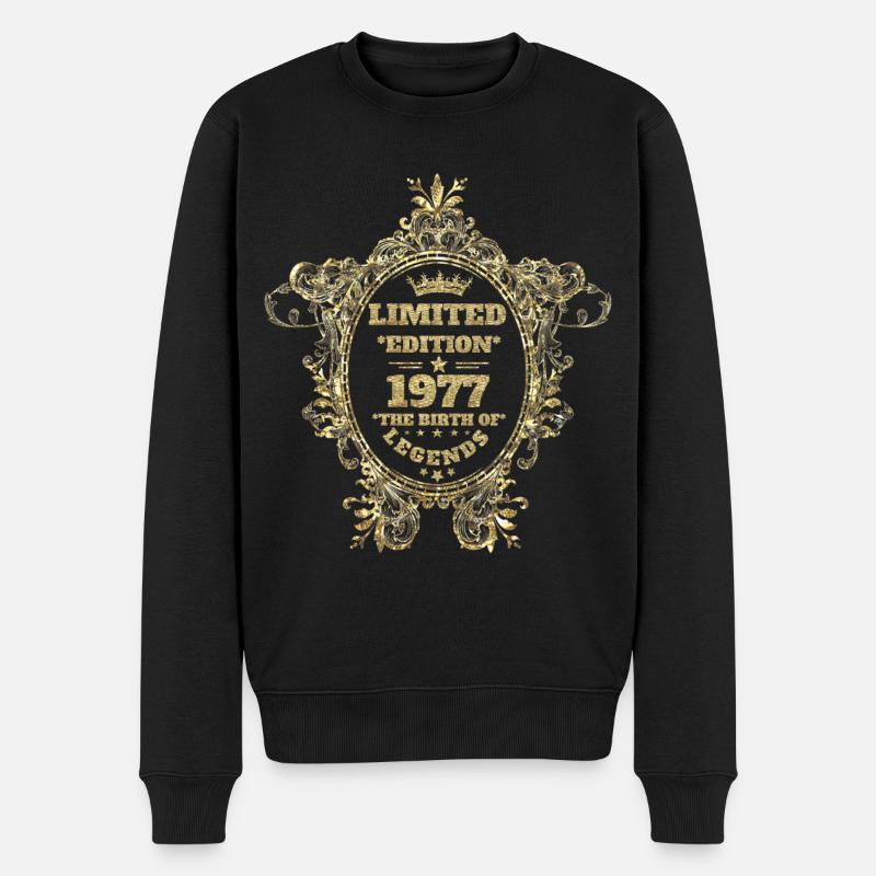 1977 - Männer Premium Bio Pullover - Schwarz