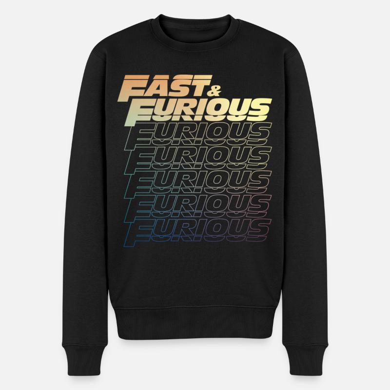 Fast and Furious Logo mit Konturlinien - Männer Premium Bio Pullover - Schwarz