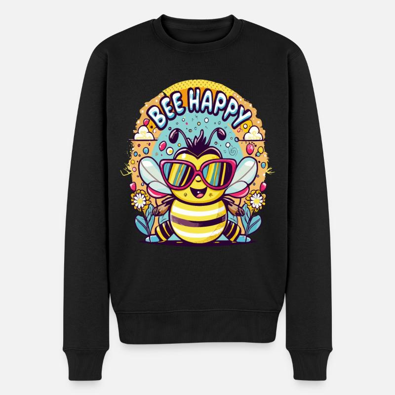 Abeille heureuse, Biene Glücklich - Männer Premium Bio Pullover - Schwarz