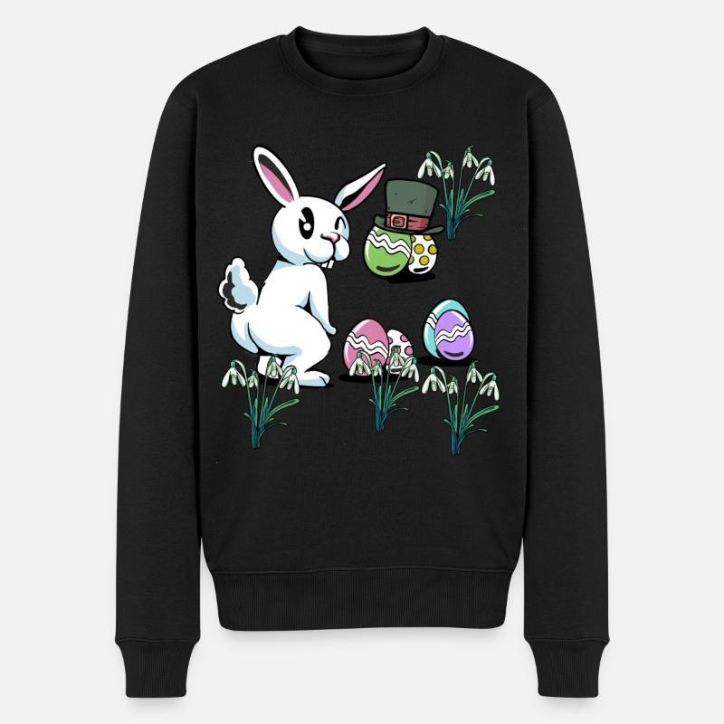Schlappohr Kind Ostern Eier Hut Nager Kaninchen - Männer Premium Bio Pullover - Schwarz