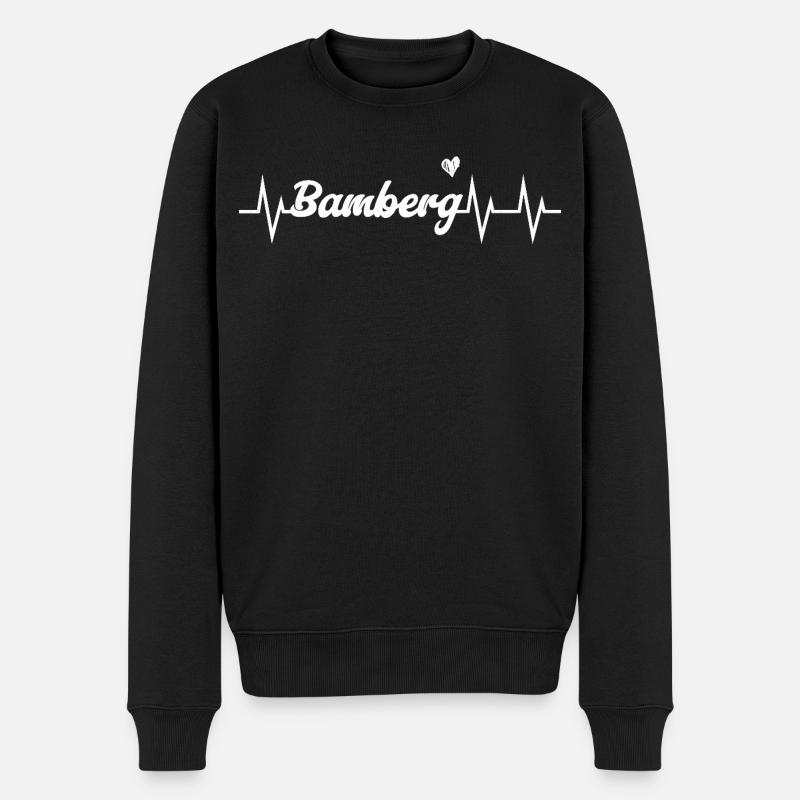 Heartbeat Bamberg - Männer Premium Bio Pullover - Schwarz
