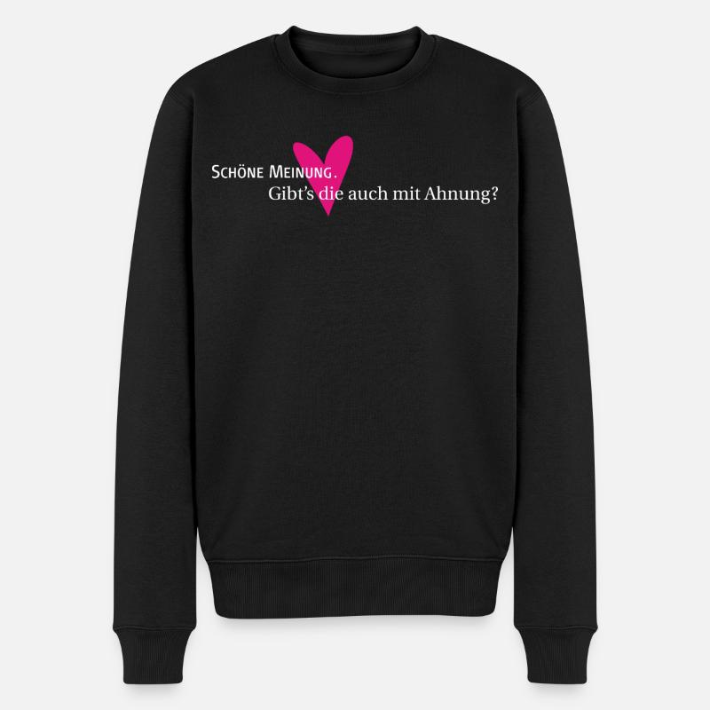 Meinung und Ahnung - Männer Premium Bio Pullover - Schwarz