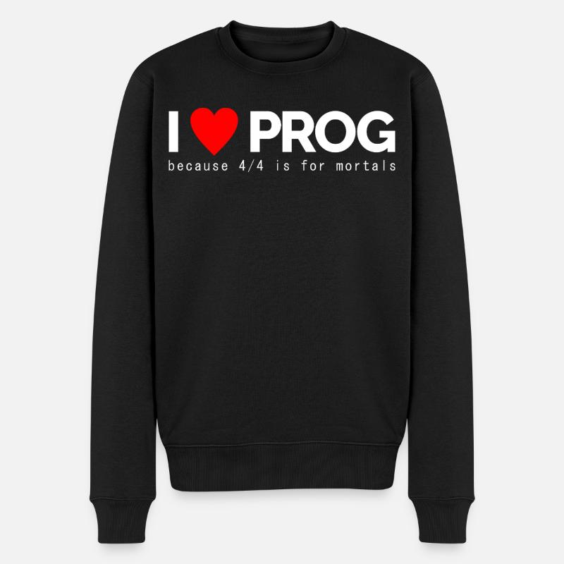 I Love Prog - Männer Premium Bio Pullover - Schwarz