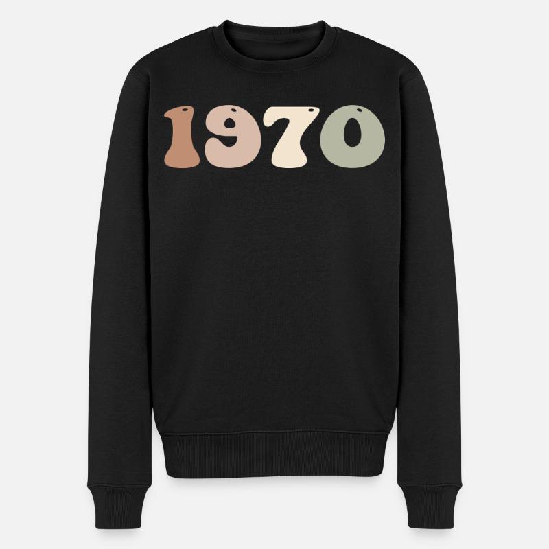 1970 - Männer Premium Bio Pullover - Schwarz