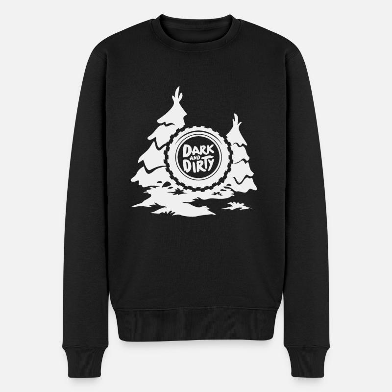 4x4 Rad im Wald - Dunkel und schmutzig - Männer Premium Bio Pullover - Schwarz