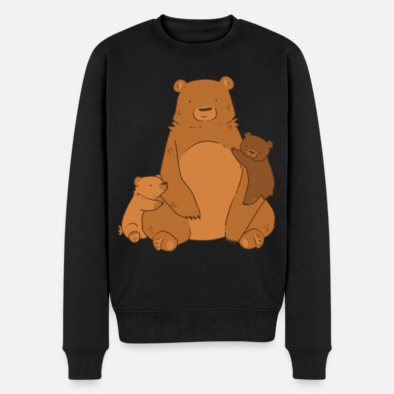 Braunbär Kopf Bär Motiv für Braunbären Team oder - Männer Premium Bio Pullover - Schwarz