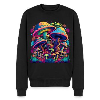 champignon champignon champignons rétro - Pull Premium bio Homme - noir - Devant - Nico (187cm)