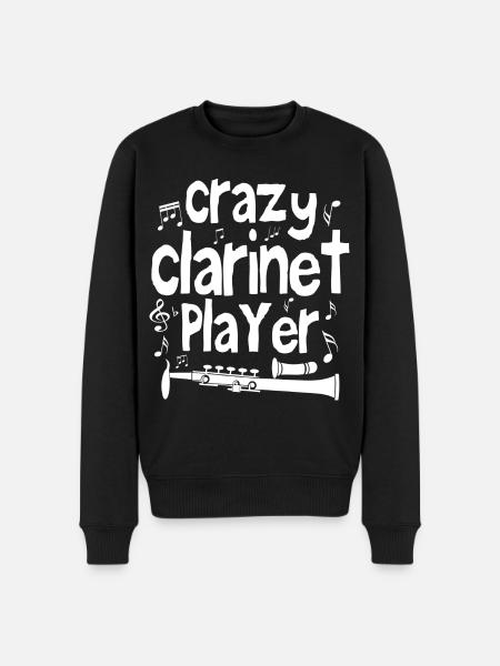 Crazy clarinet player - Men's Premium Organic Jumper - black