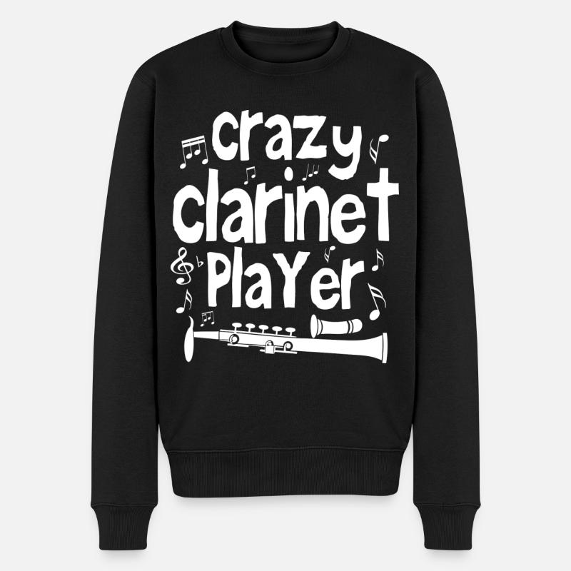 Crazy clarinet player - Men's Premium Organic Jumper - black