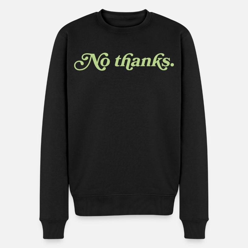 Nej tak – Minimalistisk statement - Økologisk premium-sweatshirt til mænd - sort