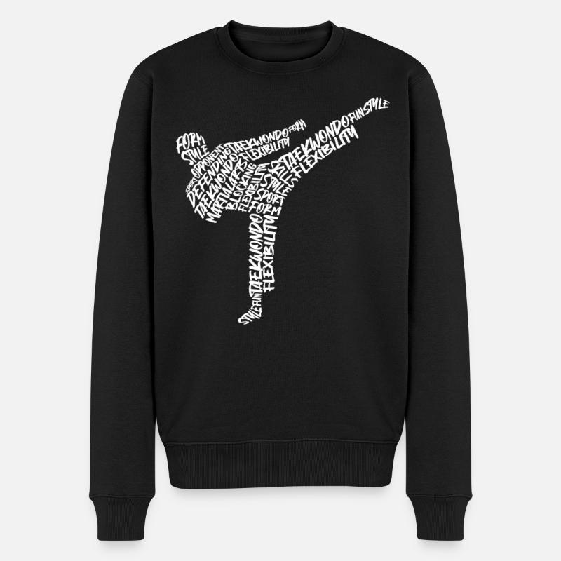 Taekwondo Kampfsport Typografie Herren Karate - Männer Premium Bio Pullover - Schwarz