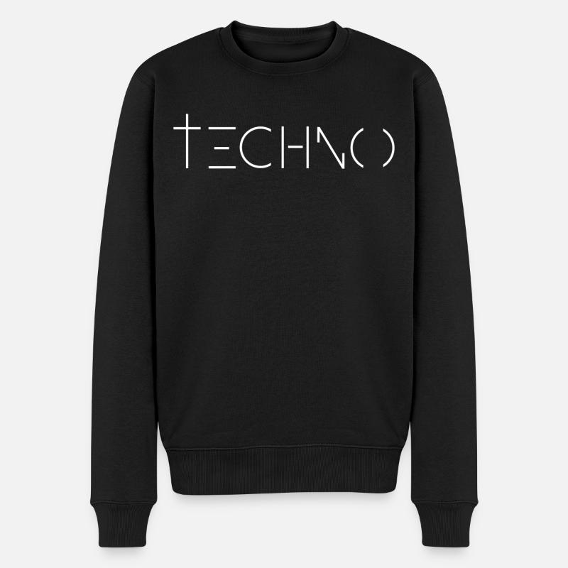 Musique techno rave religion - Pull Premium bio Homme - noir