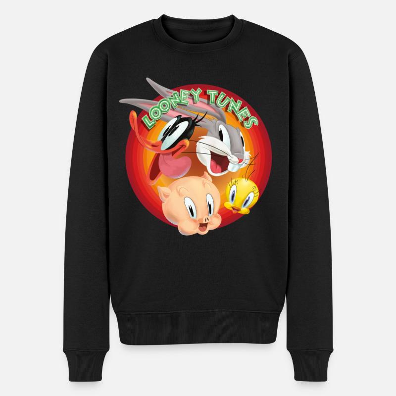Looney Tunes Logo Gruppe - Männer Premium Bio Pullover - Schwarz