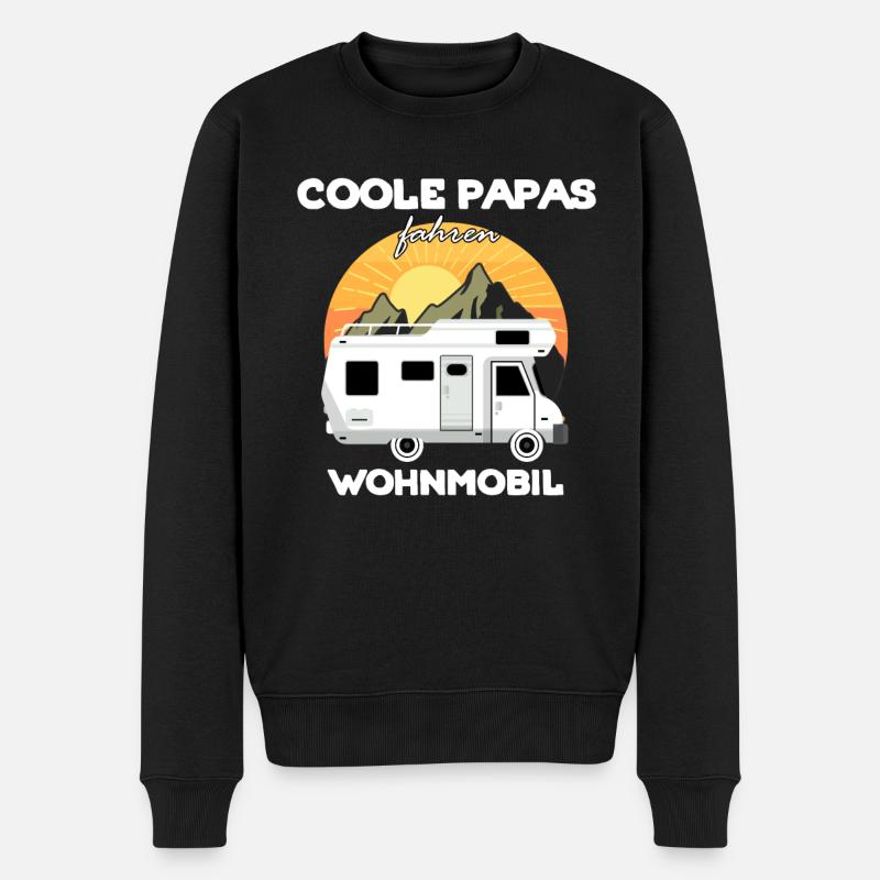 Coole Papas fahren Wohnmobil oder Wohnwagen - Männer Premium Bio Pullover - Schwarz