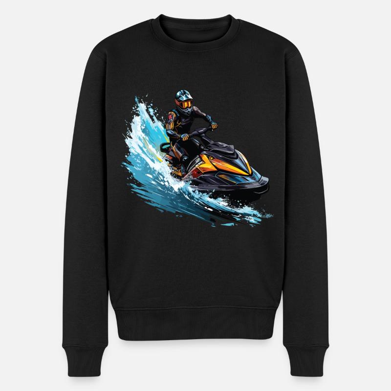 Jet-ski sur les vagues - Pull Premium bio Homme - noir