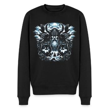 Odin Viking Mythologie nordique - Pull Premium bio Homme - noir - Devant - Nico (187cm)