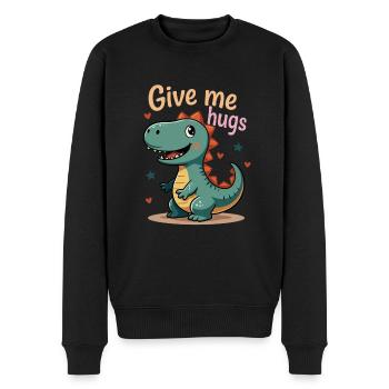 Dino Donne-moi un câlin - Dinosaure mignon - Pull Premium bio Homme - noir - Devant - Nico (187cm)