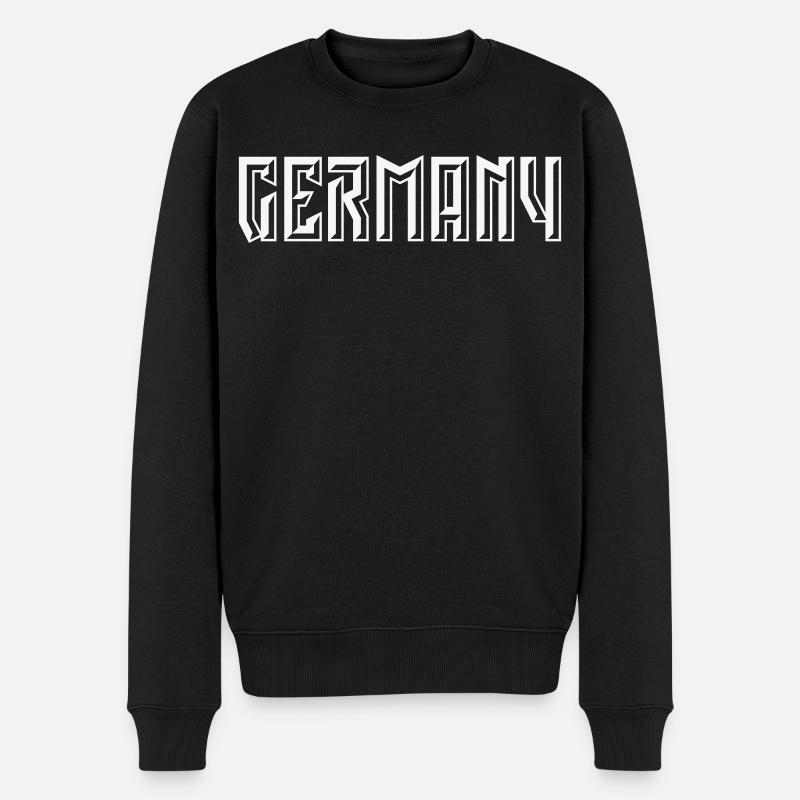 Germany Schriftzug (Relief / 3D / White) - Männer Premium Bio Pullover - Schwarz