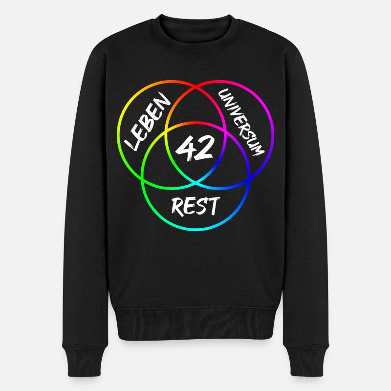 Antwort 42 - Männer Premium Bio Pullover - Schwarz