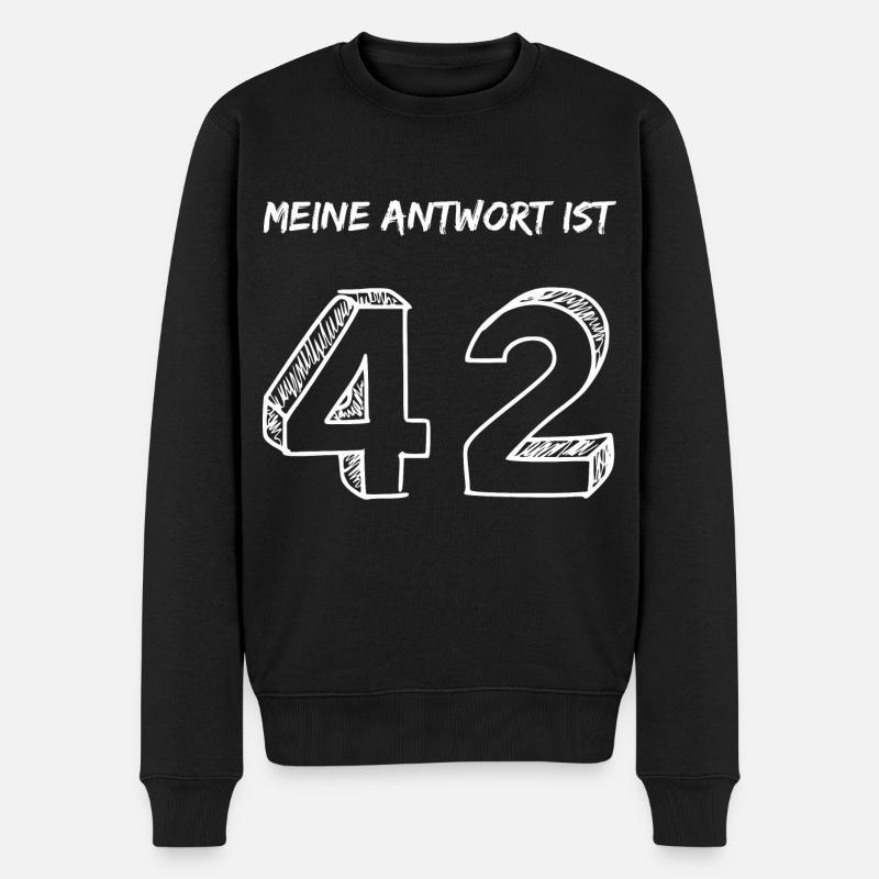 Antwort 42 - Männer Premium Bio Pullover - Schwarz