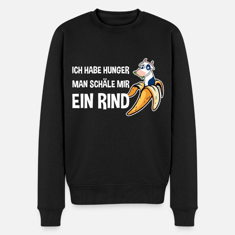 Grillen Ich Habe Hunger Man Schäle Mir Ein Rind - Männer Premium Bio Pullover - Schwarz