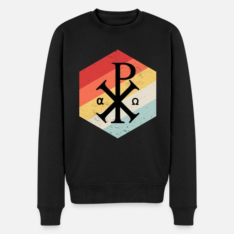 Jésus Chi Rho Le monogramme du Christ - Pull Premium bio Homme - noir