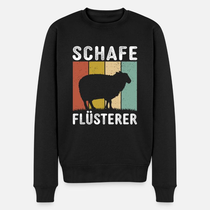 schafe flüsterer lustiges landwirt bauer schaf - Männer Premium Bio Pullover - Schwarz