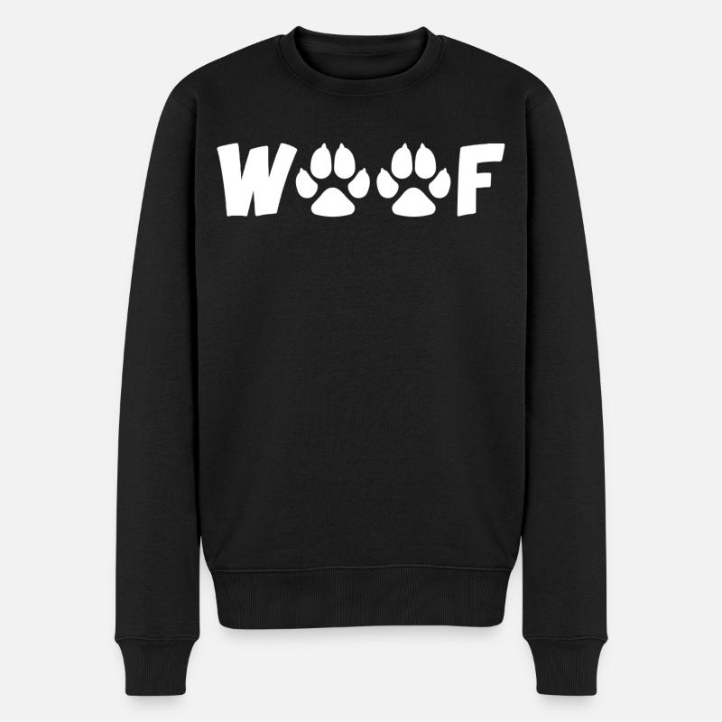 Bellender Hund (weiß) - Männer Premium Bio Pullover - Schwarz