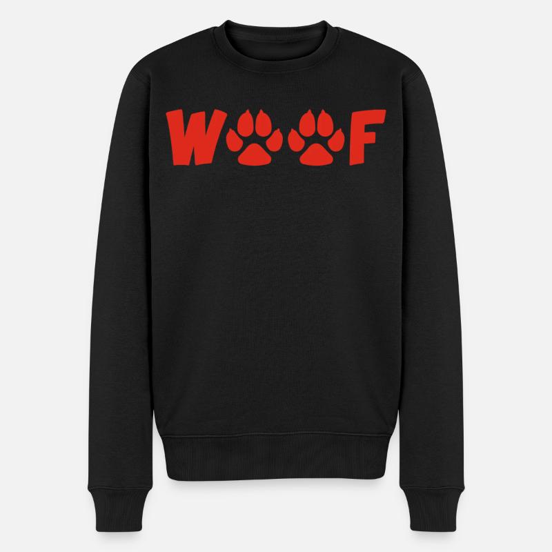 Bellender Hund (rot) - Männer Premium Bio Pullover - Schwarz