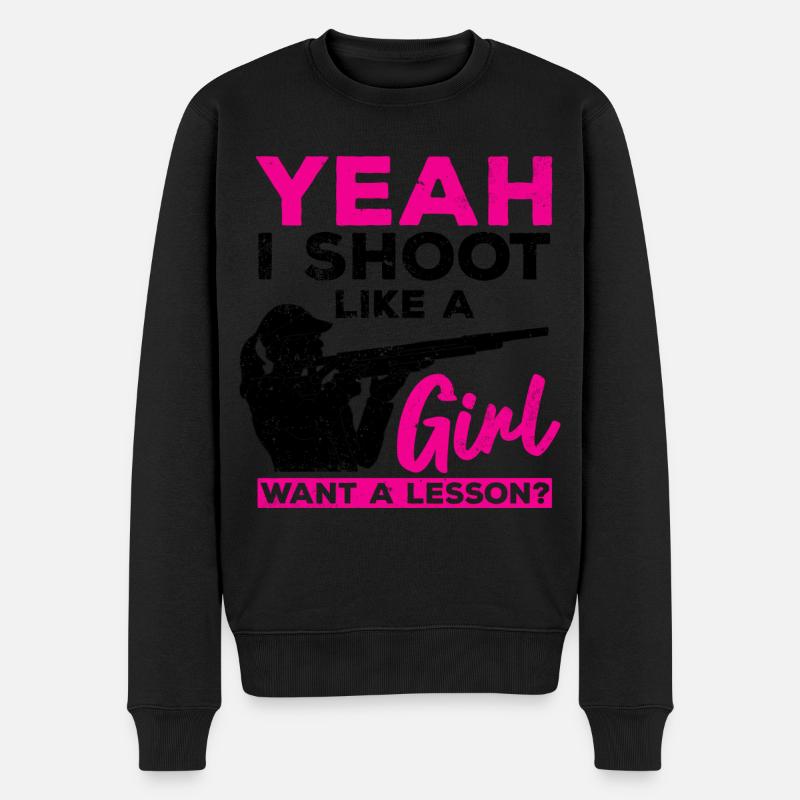 Skeet Schießen | Wurfscheibenschießen Geschenkidee - Männer Premium Bio Pullover - Schwarz