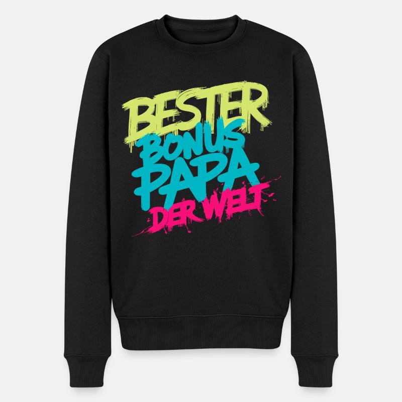 Bonus Papa - Männer Premium Bio Pullover - Schwarz