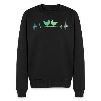 Poule battement de cœur des poules - Pull Premium bio Homme - noir - Devant - Nico (187cm)
