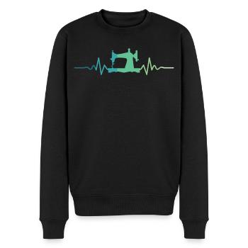 Nähmaschinen Herzschlag-Nähen - Männer Premium Bio Pullover - Schwarz - Vorne - Nico (187cm)