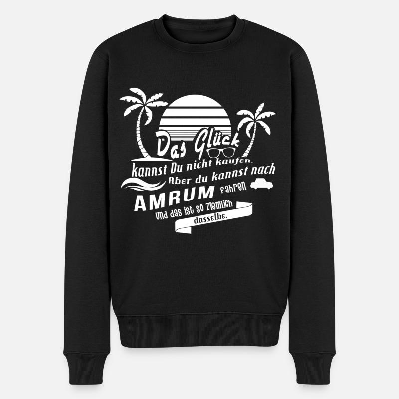 Amrum Glück - Männer Premium Bio Pullover - Schwarz