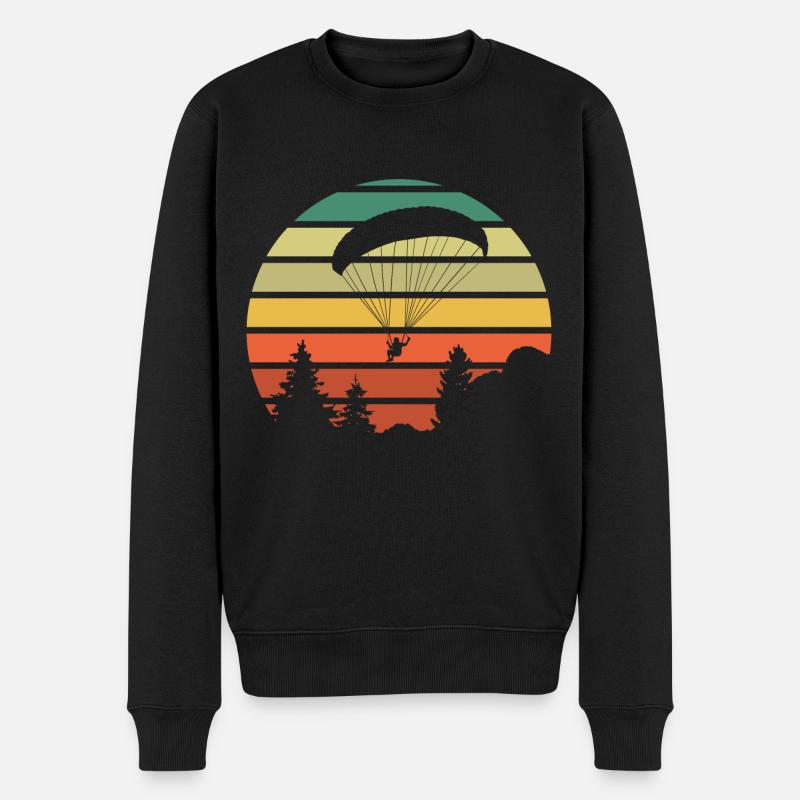 Gleitschirmfliegen Vintage - Männer Premium Bio Pullover - Schwarz