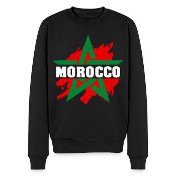 Marokko - Männer Premium Bio Pullover - Schwarz - Vorne - Nico (187cm)