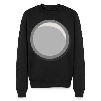 Silver Button Circle Sticker Template - Men's Premium Organic Jumper - black - Front - Nico (187cm)