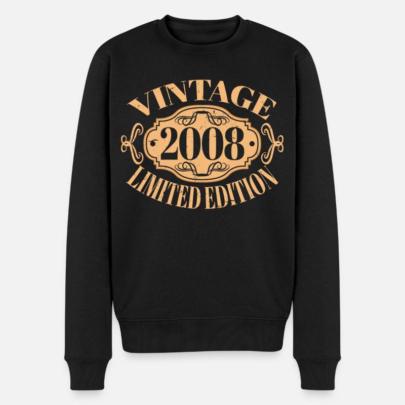 Jahrgang 2008 - 15 Jahre alt, 15. Geburtstag Teens - Männer Premium Bio Pullover - Schwarz