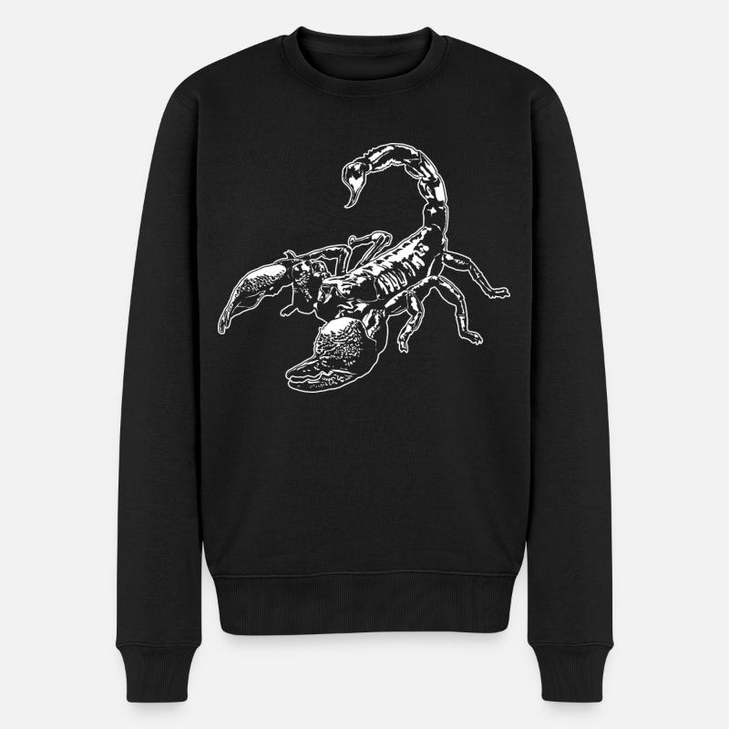 Coole Skorpion-Insektenskizze Grafik Skorpion-Liebhaber - Männer Premium Bio Pullover - Schwarz